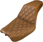 SADDLEMEN Step-Up Seat - Front Lattice Stitch - Brown - Dyna 804-04-172BR
