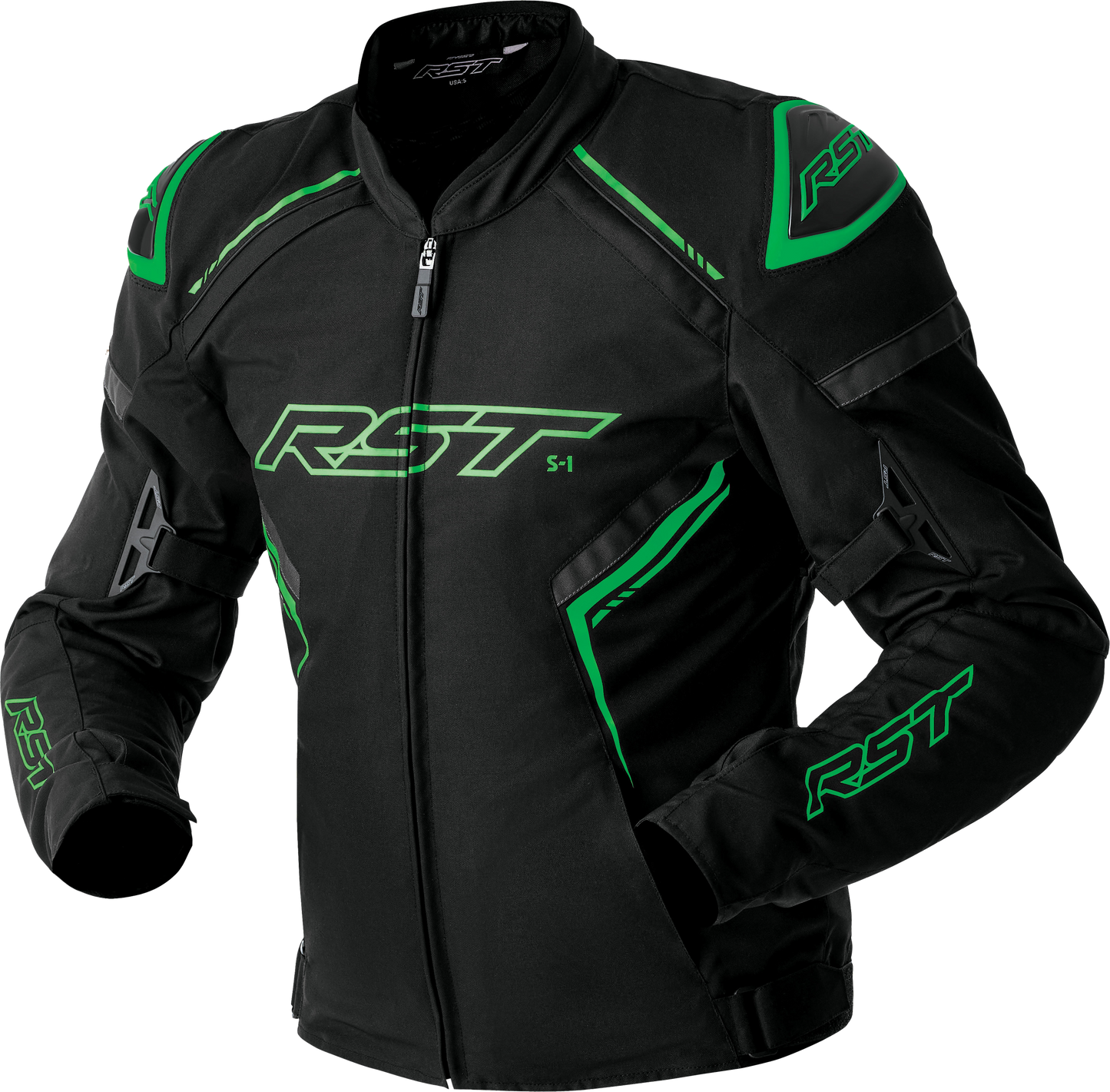 RST S1 D3o Textile Jacket Black/Grey/Flo Grn 3x 556-3614350