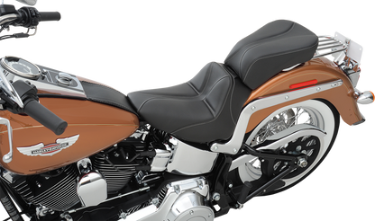 SADDLEMEN Dominator Solo Seat - Stitched - Black w/ Gray Stitching - FLSTC/N '06-'17 806-15-0042