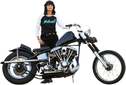 BILTWELL Women's 1985 Raglan T-Shirt - Black/White - Medium 8144-060-003