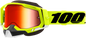 100% Racecraft 2 Snow Goggles - Fluo Yellow - Red Mirror 50012-00004