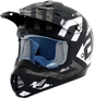 AFX FX-17 Helmet - Attack - Matte Black/Silver - Large 0110-7145