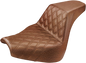 SADDLEMEN Step-Up Seat - Front Lattice Stitch - Brown 818-31-172BR