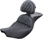 SADDLEMEN Roadsofa Seat - With Backrest - Full Lattice Stitch - Heated - Black - Indian I14-07-182BRHCT