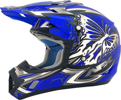 AFX FX-17Y Helmet - Butterfly - Matte Blue - Small 0111-1387