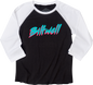 BILTWELL Women's 1985 Raglan T-Shirt - Black/White - XL 8144-060-005