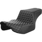 SADDLEMEN Step-Up Seat - Extended Reach - Front Honeycomb - White Stitch - FL '23-'24 823-07-17806