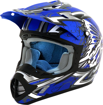 AFX FX-17 Helmet - Butterfly - Matte Blue - XL 0110-7125
