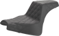 SADDLEMEN Step-Up Seat - Full Lattice Stitch - Black 818-28-175