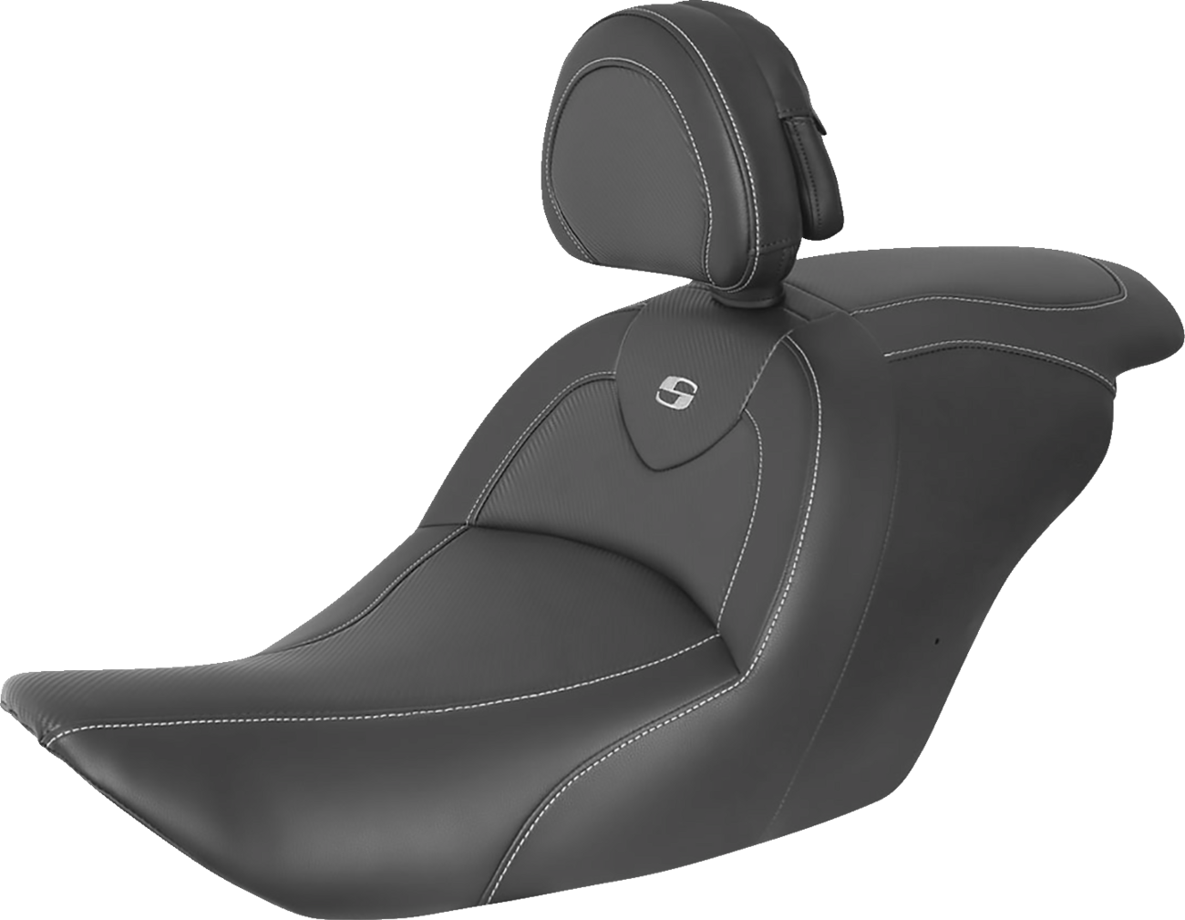 SADDLEMEN Roadsofa Carbon Fiber Seat - Carbon Fiber Weave - with Backrest - GL1800 '14-'17 H23-20-185BR