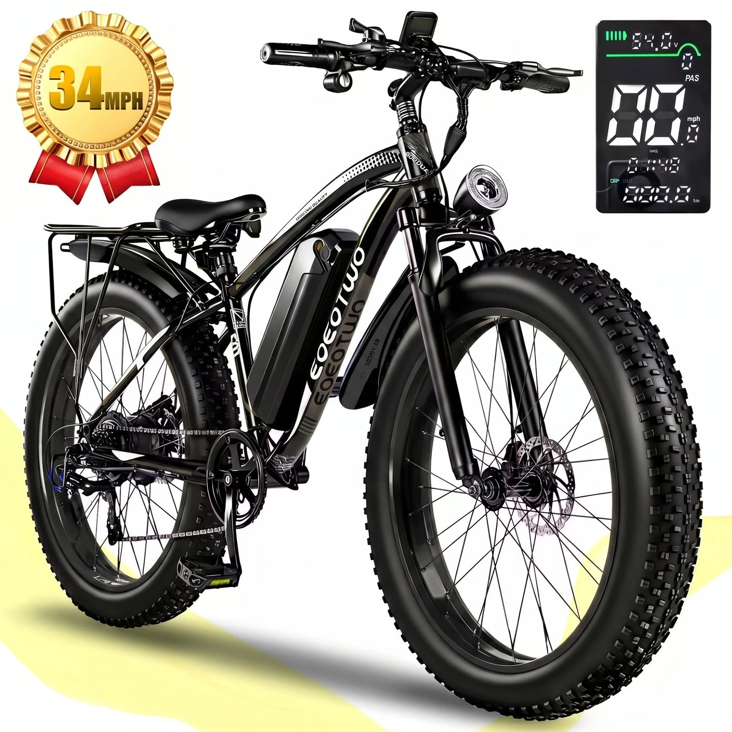 1500W Fat Tire Off Road Electric E Bike 34MPH