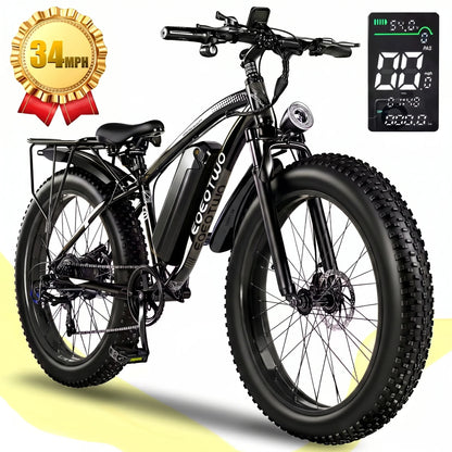 1500W Fat Tire Off Road Electric E Bike 34MPH