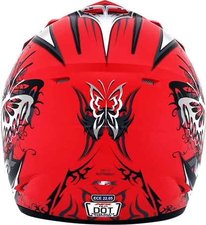 AFX FX-17 Helmet - Butterfly - Matte Ferrari Red - Medium 0110-7118