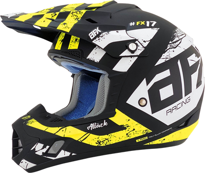AFX FX-17Y Helmet - Attack - Matte Black/Hi-Vis Yellow - Small 0111-1414