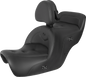 SADDLEMEN Seat - RoadSofa - with Backrest - Pillow Top - Black - Heated - GL1500 '88-'00 H88-07-181BRHCT