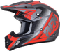AFX FX-17 Helmet - Force - Frost Gray/Red - Large 0110-5205