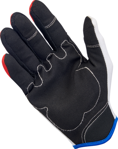 BILTWELL Moto Gloves - Red/White/Blue - Small 1501-1208-002