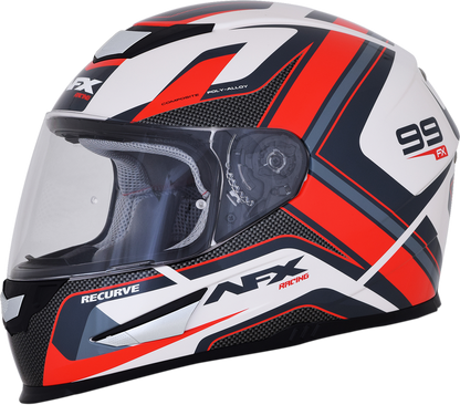 AFX FX-99 Helmet - Recurve - Pearl White/Red - 2XL 0101-11130