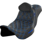 SADDLEMEN Pro Series SDC Performance Seat - with Backrest - Blue Stitch - FLH/FLT '08-'23 SC80807BLURT