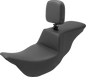 SADDLEMEN Tour Step Up Seat - Rider Backrest - Plain - FL '08-'22 808-07B-194BR