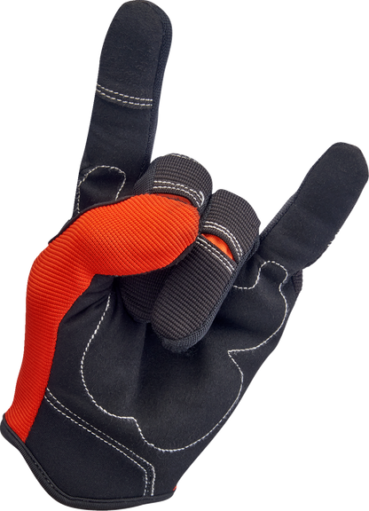 BILTWELL Moto Gloves - Orange/Black - Small 1501-0106-002