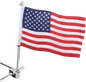SHOW CHROME Flag Pole - With Flag - Tubular Mount 4-248A