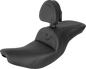 SADDLEMEN RoadSofa Seat - with Backrest - Black w/ Black Stitching - Indian '14-'23 I14-07-187BR