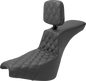 SADDLEMEN Tour Step Up Seat - Rider Backrest - Front Lattice Stitch - FXBB/FXST '18-'22 818-30-192BR