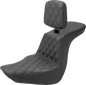 SADDLEMEN Tour Step Up Seat - Rider Backrest - Front Lattice Stitch - FLSB/FXLR '18-'22 818-29-192BR