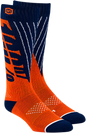 100% Torque Comfort Moto Socks - Navy/Orange - Large/XL 24007-214-18