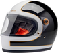 BILTWELL Gringo S Helmet - Gloss White/Black Tracker - Large 1003-566-504