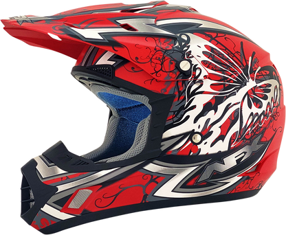 AFX FX-17Y Helmet - Butterfly - Matte Ferrari Red - Medium 0111-1385