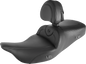 SADDLEMEN Roadsofa Standard Reach Heated Seat - With Backrest - Black/Black Stitching 808-07B-187BRHC