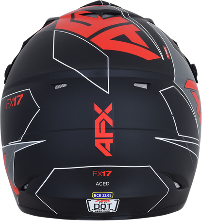 AFX FX-17 Helmet - Aced - Matte Black/Red - XL 0110-6487