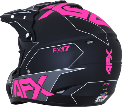 AFX FX-17 Helmet - Aced - Matte Black/Pink - Medium 0110-6511