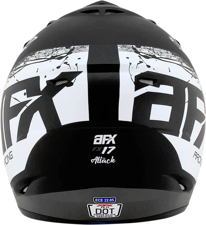 AFX FX-17 Helmet - Attack - Matte Black/Silver - 3XL 0110-7637