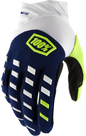 100% Airmatic Gloves - Navy/White - Large 10000-00017
