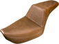 SADDLEMEN Step Up Seat - Rear Lattice Stitched - Brown - Dyna 896-04-173BR