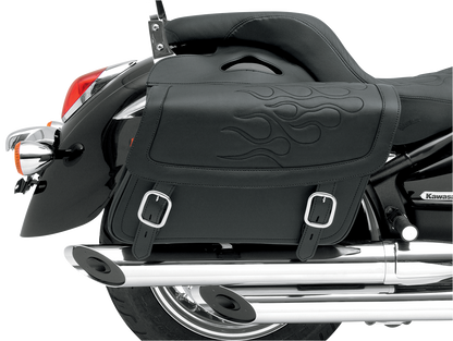 SADDLEMEN Flame Saddlebag - Black - Large X021-05-0411