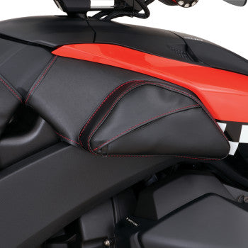 SHOW CHROME Dual Side Tank Pouch - Ballistic w/ Red Stitch - Ryker  H40-401CRED