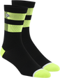 100% Flow Socks - Black/Fluorescent Yellow - Large/XL 24005-490-18