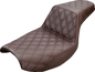 SADDLEMEN Step-Up Seat - Full Lattice Stitch - Brown - FXR 882-09-175BR