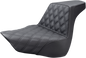 SADDLEMEN Step-Up Seat - Front Lattice Stitch - Black 818-27-172