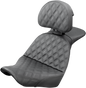 SADDLEMEN Explorer Seat - Lattice Stitched - Backrest Softail  2018-2019  818-29-030LS