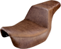 SADDLEMEN Step Up Seat - Rear Lattice Stitched - Brown - Dyna 806-04-173BR