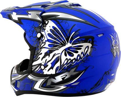 AFX FX-17 Helmet - Butterfly - Matte Blue - Large 0110-7124
