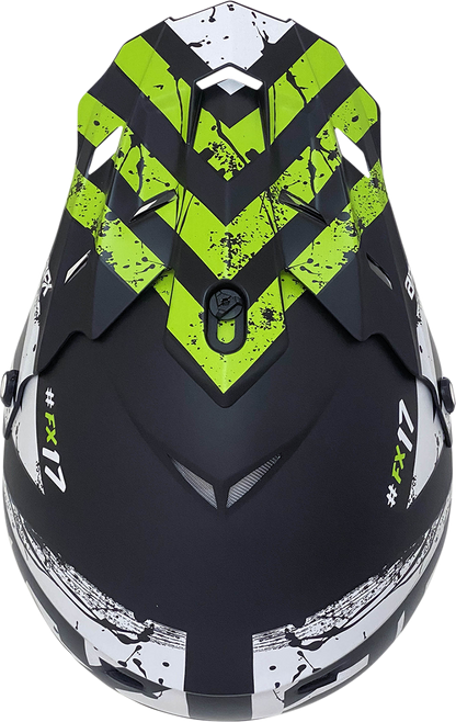 AFX FX-17 Helmet - Attack - Matte Black/Green - Small 0110-7179
