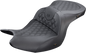 SADDLEMEN Roadsofa Seat - Without Backrest - Full Lattice Stitch - Black - Heated - GL H18-07-182HCT