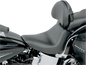 SADDLEMEN Heels Down Solo Seat - With Backrest - Plain - Black - FXST 806-12-0041