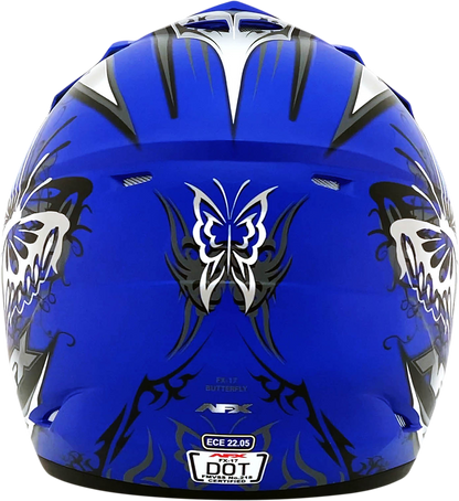 AFX FX-17Y Helmet - Butterfly - Matte Blue - Large 0111-1389